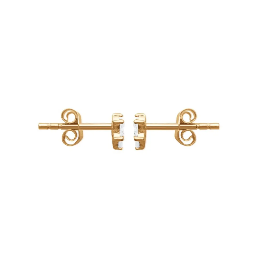 Boucles oreilles puces fleurs bicolore plaqué or Maison de la Bijouterie Y5YU40W