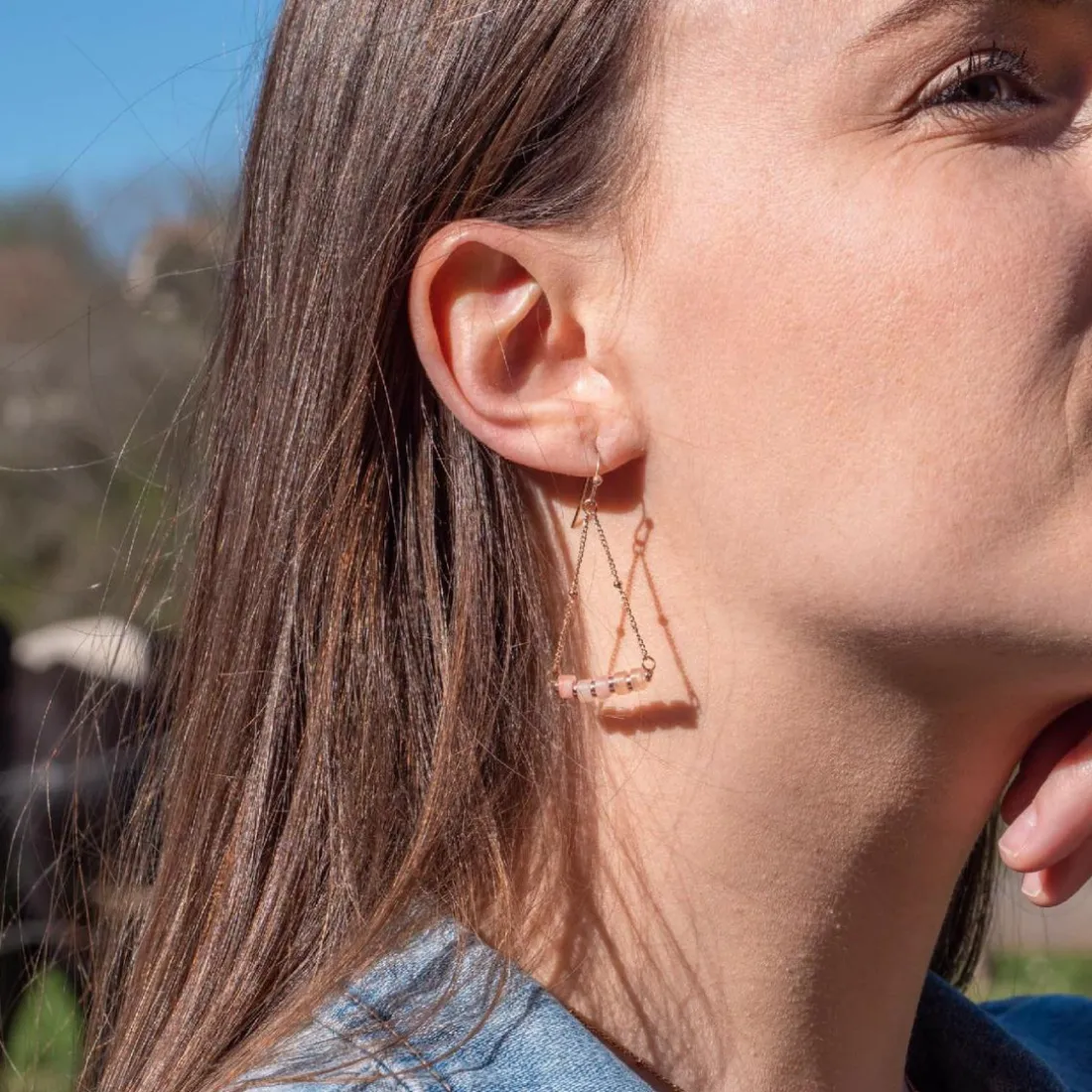 Boucles oreilles Sloya Piana en pierres de Soleil