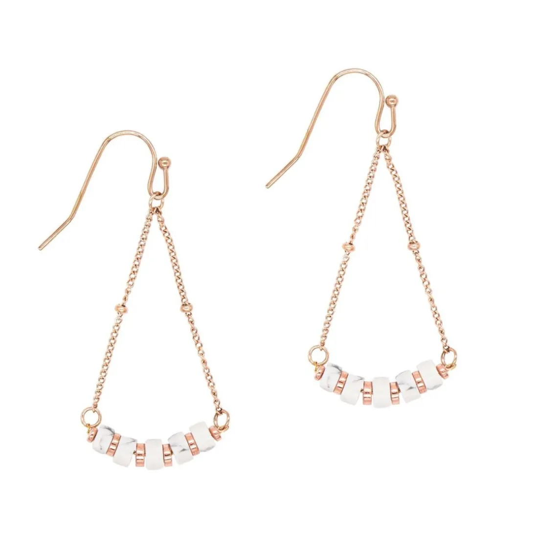 Boucles oreilles Sloya Piana en pierres Howlite