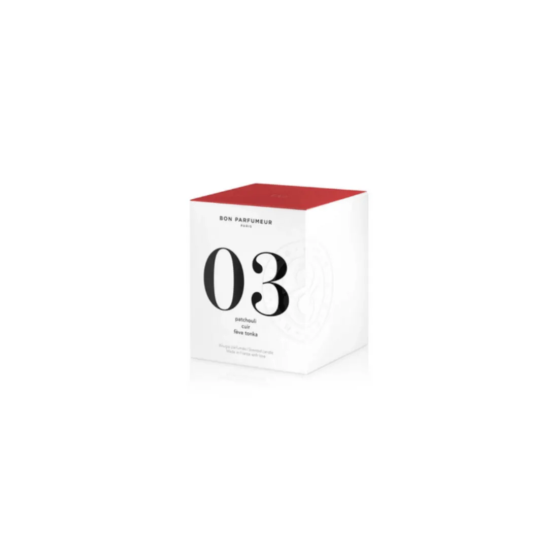 Bougie Parfumée 03 Patchouli Cuir Fève Tonka