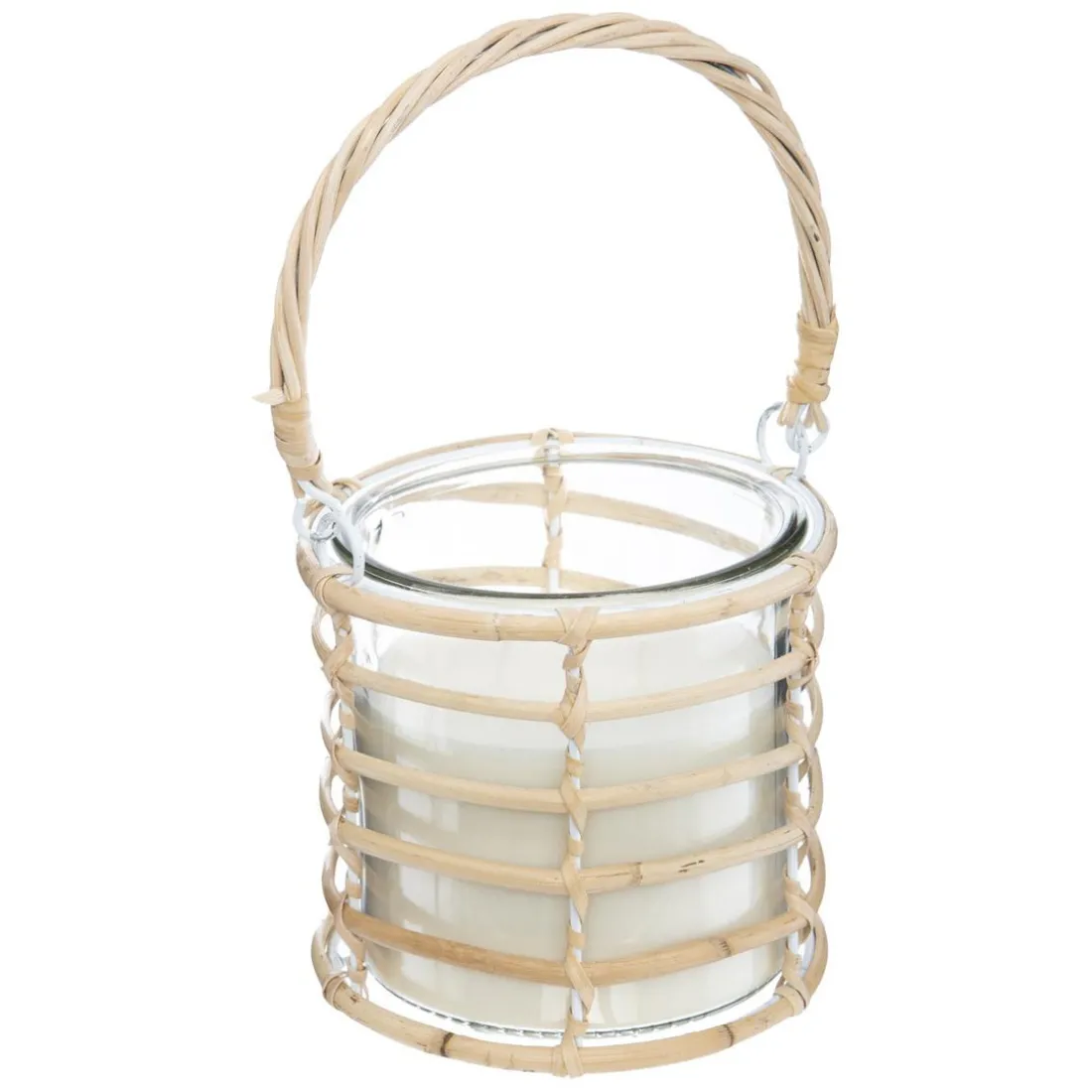 Bougie parfumée citron vert rotin 430 g beige