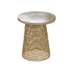 Bout de canapé avec plateau en bambou beige et pied rotin