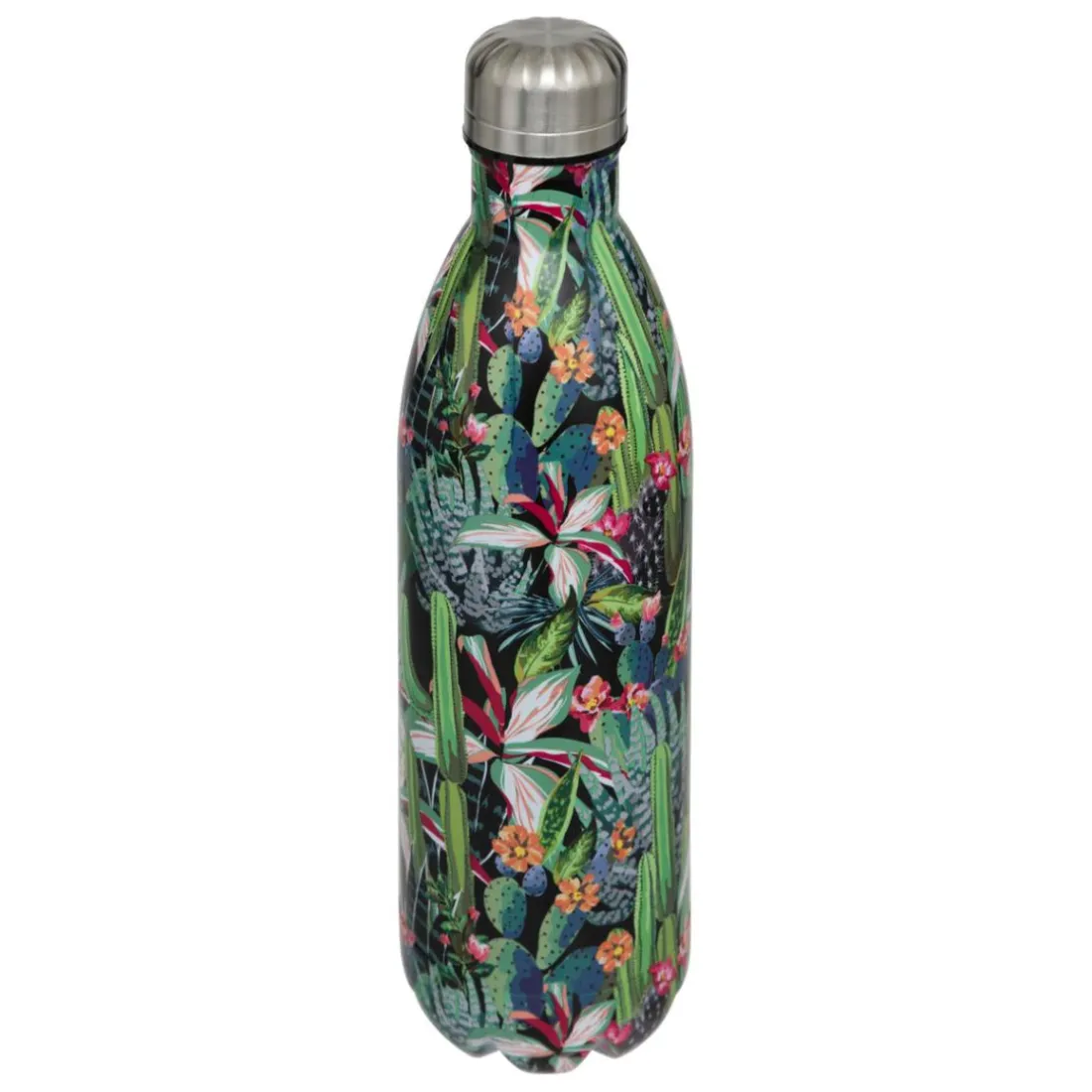 Bouteille 1L cactus et fleurs