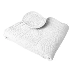 Boutis ou couvre lit uni en coton - Blanc