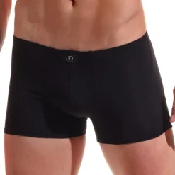 Boxer noir uni en coton
