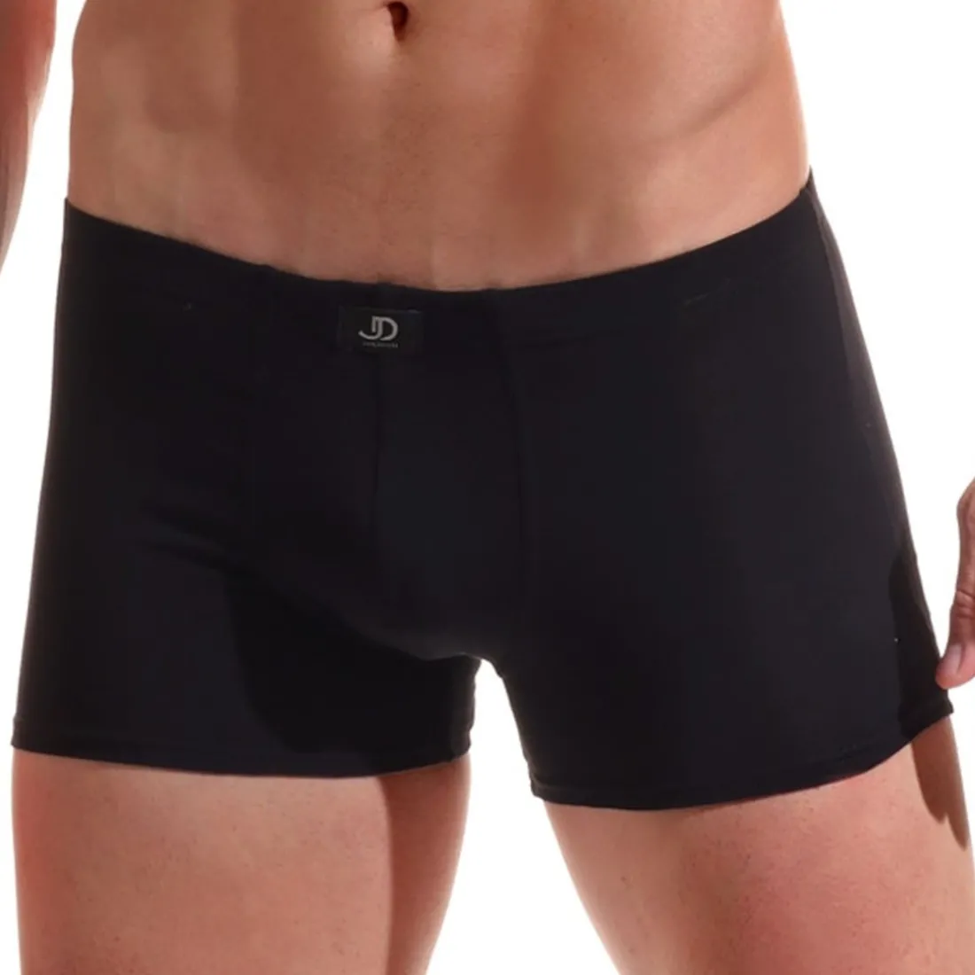 Boxer noir uni en coton