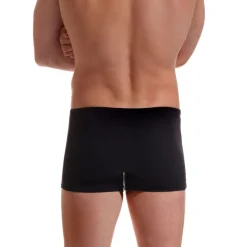 Boxer noir uni en coton