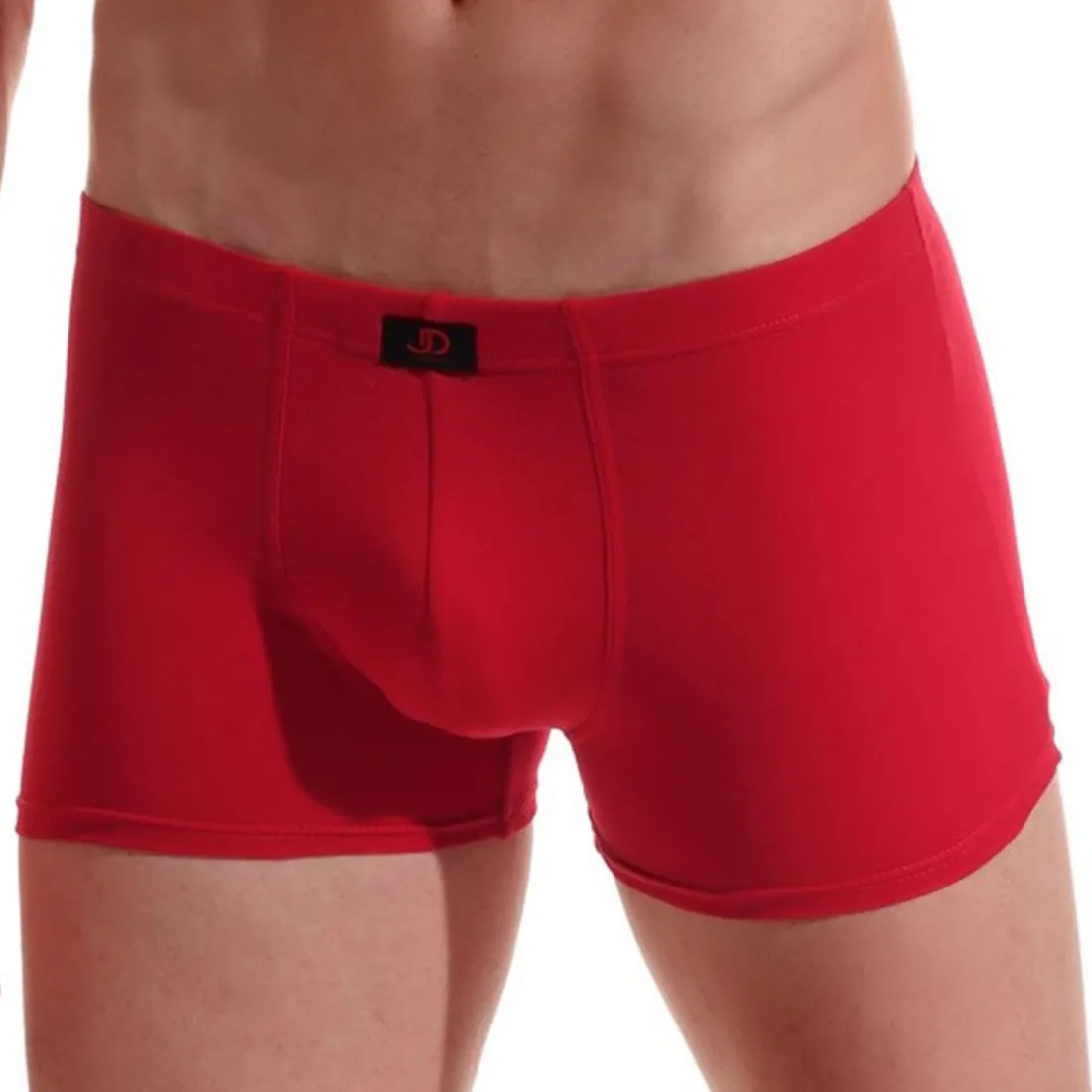 Boxer rouge sans élastique en coton