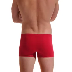 Boxer rouge sans élastique en coton