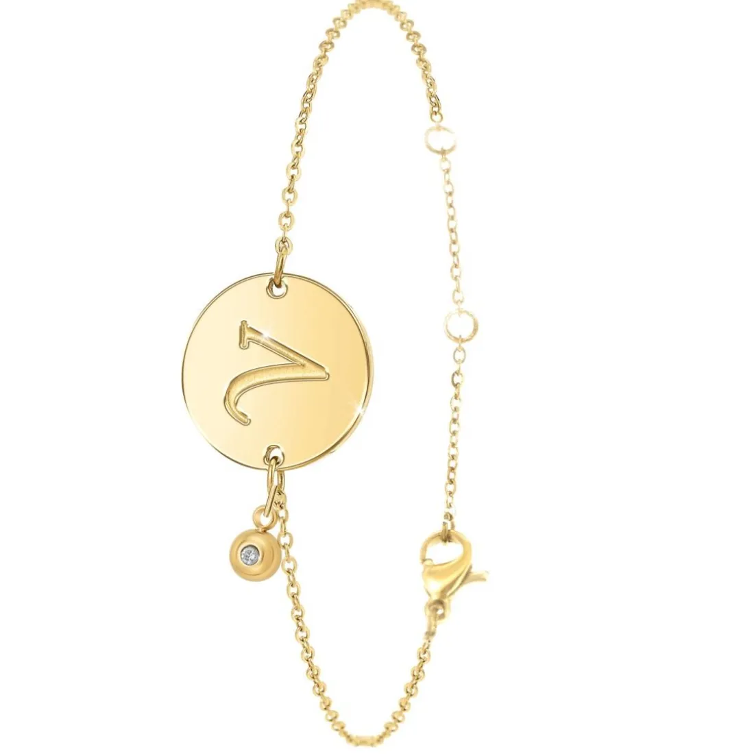 Bracelet Femme So Charm - BD2281-DORE-V-DIAMANT - Bracelet Initial Doré