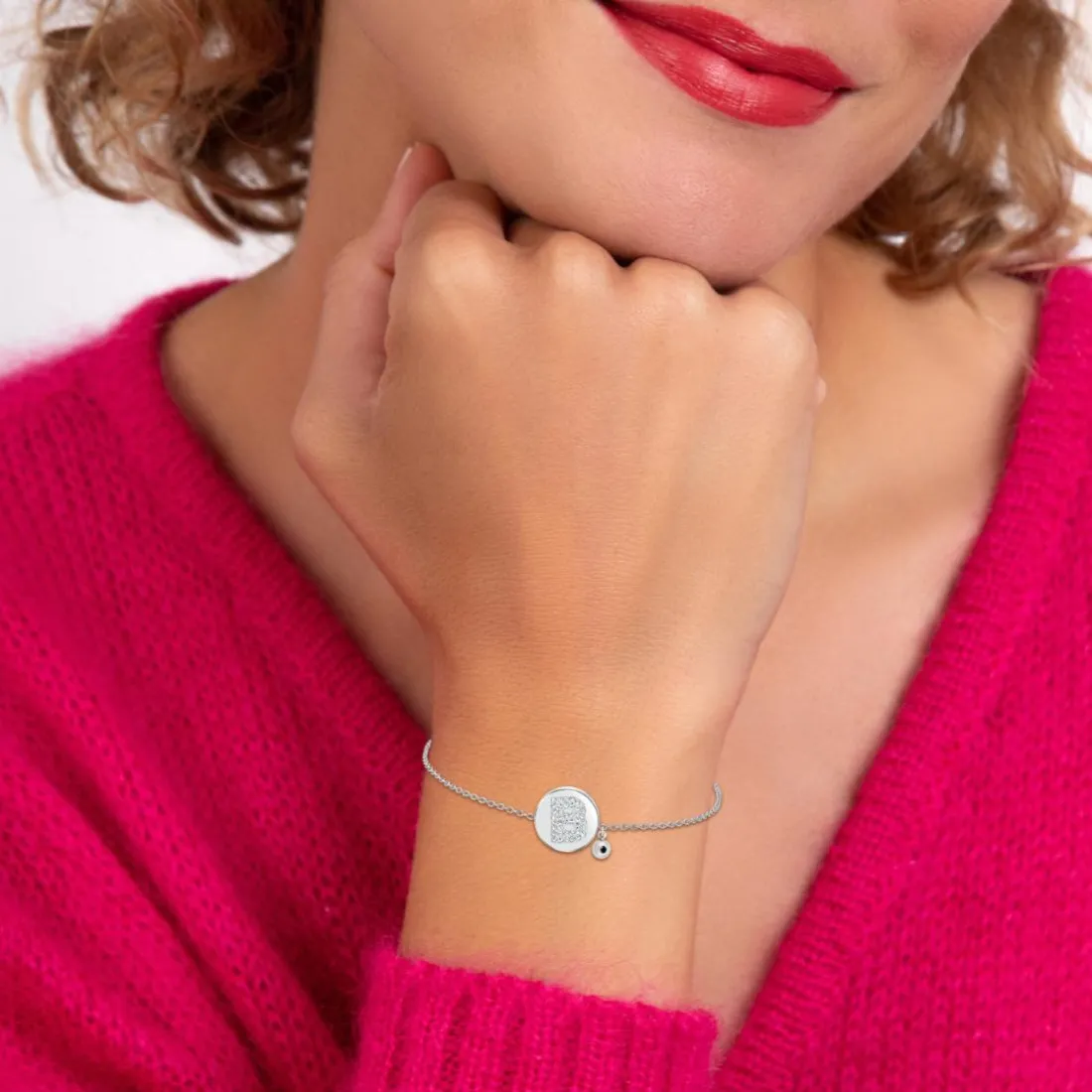 Bracelet Femme So Charm - BD2693-ARGENT-B-DIAMANT - Bracelet Argenté Lettre