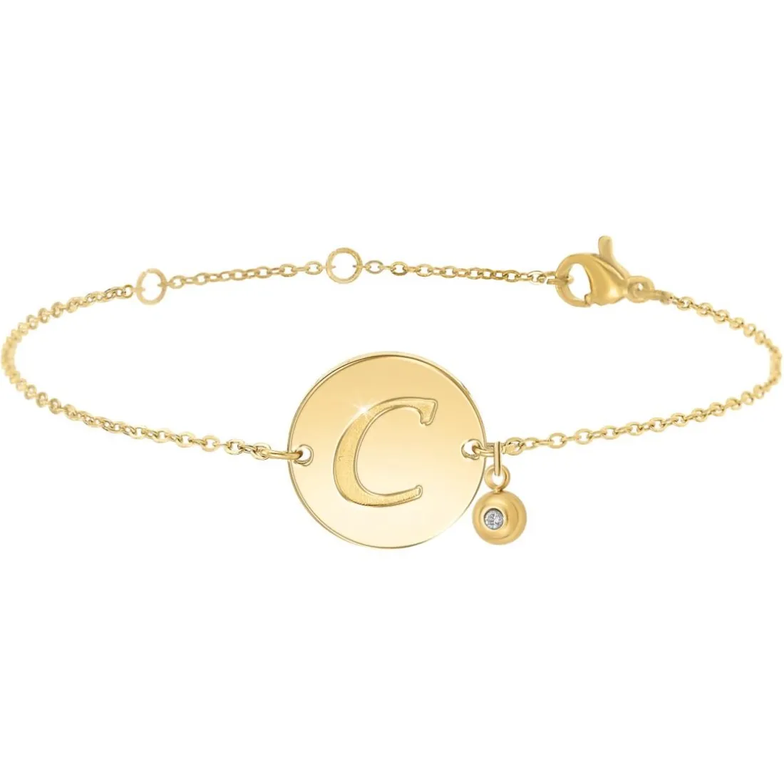 Bracelet Femme So Charm - BD2281-DORE-C-DIAMANT - Bracelet Initial Doré
