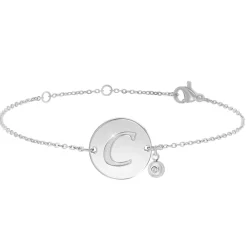 Bracelet Femme So Charm - BD2281-ARGENT-C-DIAMANT - Bracelet Initial Argenté