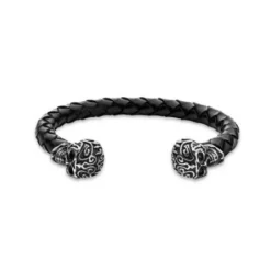 Bracelet Homme Police Bijoux TRIBAL EDGE - Cuir Noir