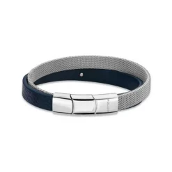 Bracelet Homme Police Bijoux HARDWARE - cuir Bleu