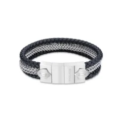 Bracelet Homme Police Bijoux LANCE - Cuir Bleu