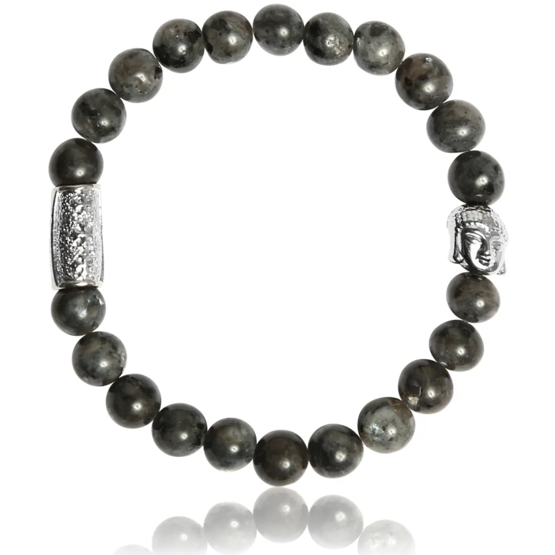 Bracelet Lauren Steven Design ML003 - Bracelet En Pierre Naturelle Larvikite Grise Lauren Steven