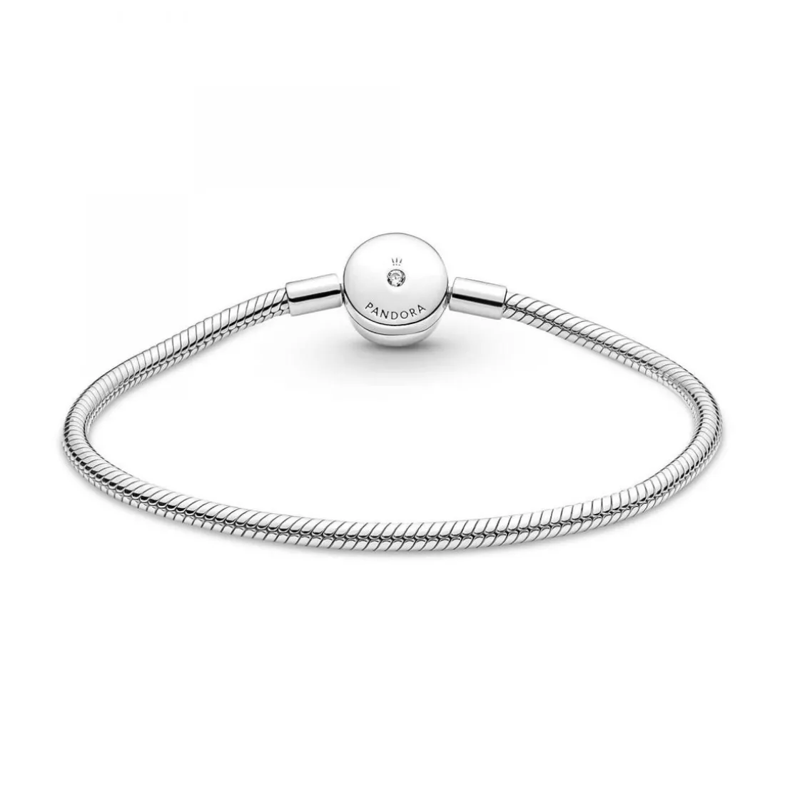 Bracelet Maille Serpent Halo de cristaux blanc Pandora Moments - Argent
