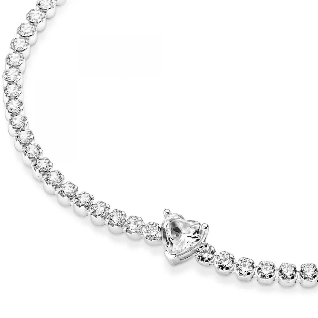 Bracelet Rivière Cœur Scintillant Pandora Timeless - Argent