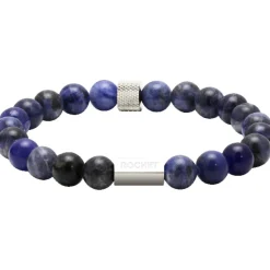 Bracelet Rochet B286012 - ZEN Perles Lapis Lazuli Acier Moleté Rochet