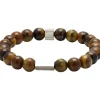 Bracelet Rochet B286003 - ZEN Perles Quartz Oeil de Tigre Acier Moleté Rochet
