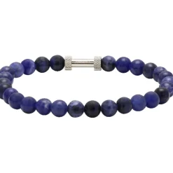 Bracelet Rochet B266012 - ZEN Perles Lapis Lazuli Acier Moleté Rochet