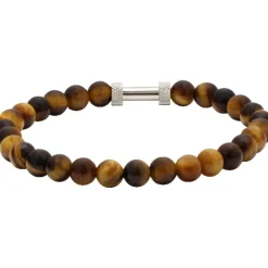 Bracelet Rochet B266003 - ZEN Perles Quartz Oeil de Tigre Acier Moleté Rochet