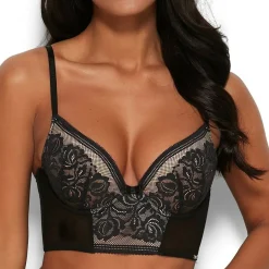 Bralette décolleté plongeant armatures noire