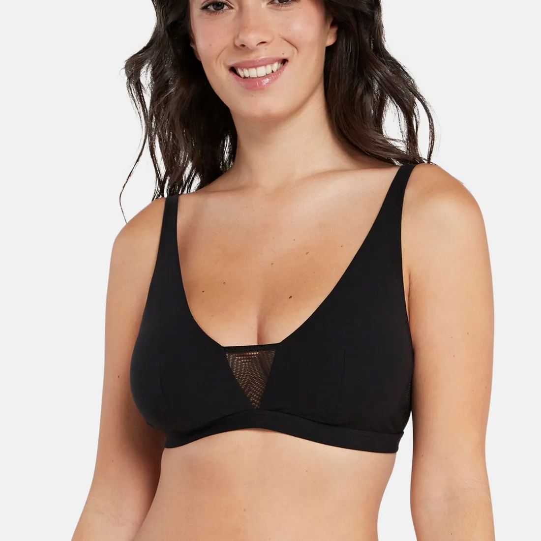 Brassiere microfibre sans armatures noir - Thelma