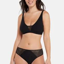 Brassiere microfibre sans armatures noir - Thelma