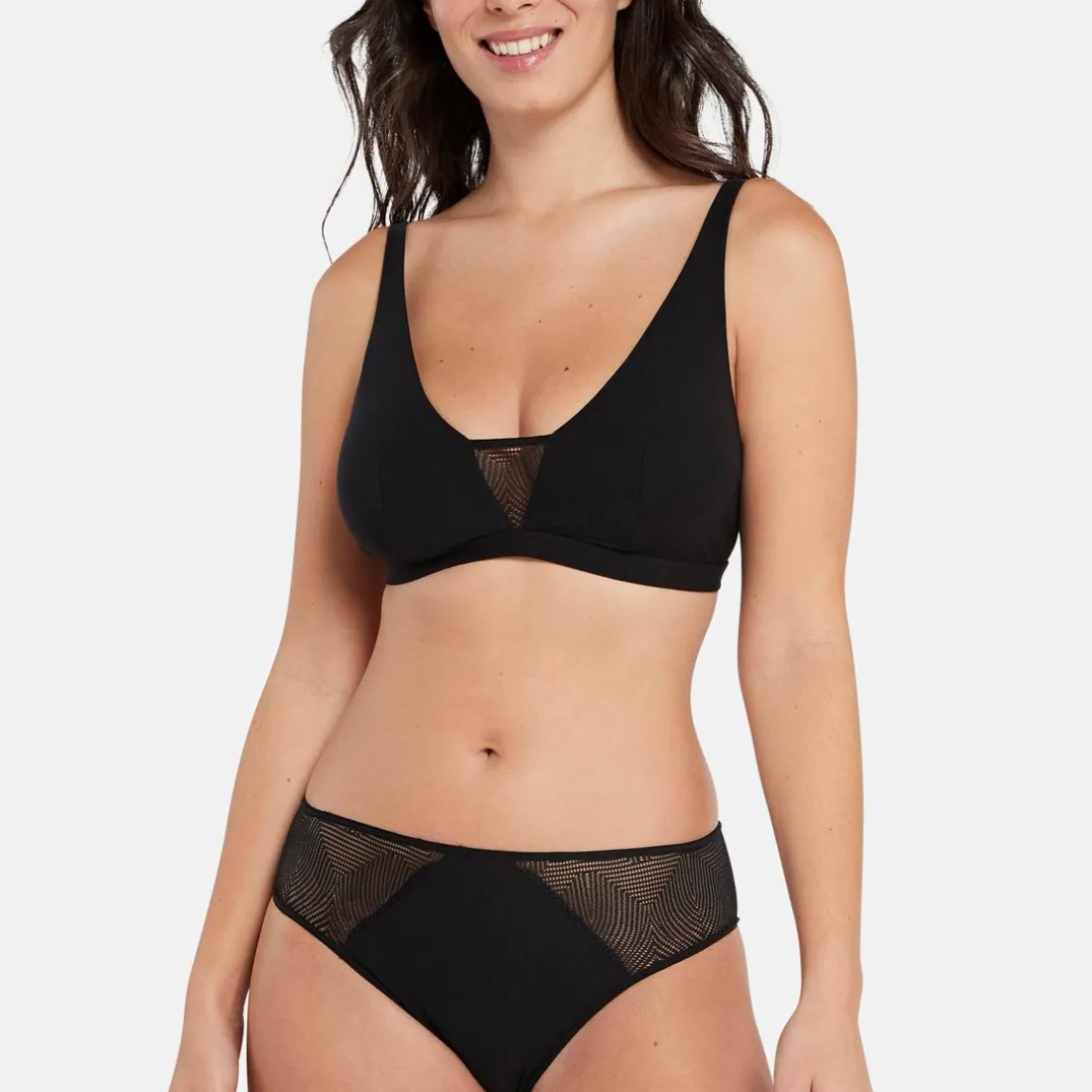 Brassiere microfibre sans armatures noir - Thelma
