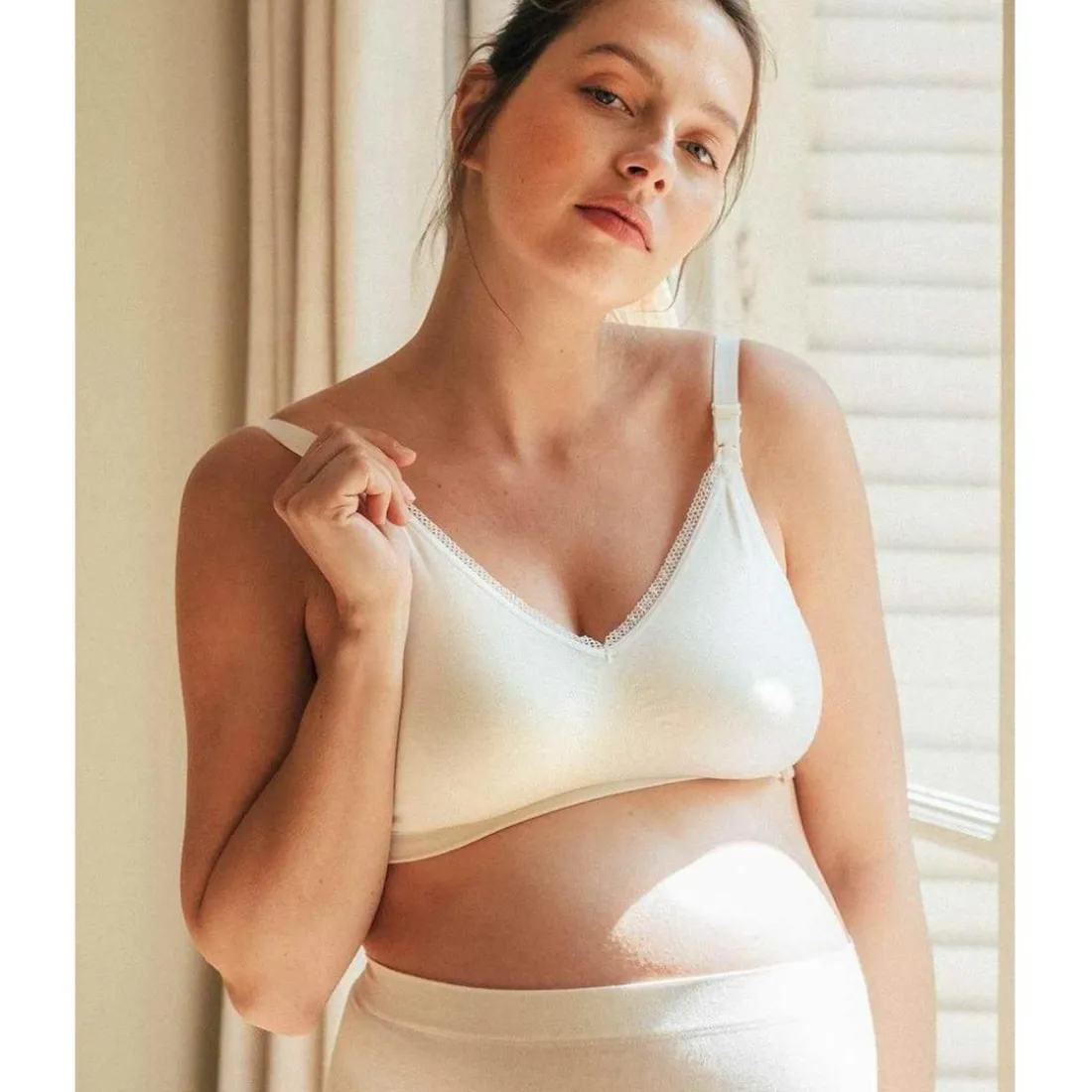 Brassière d'allaitement Blanc - Cache Coeur en coton