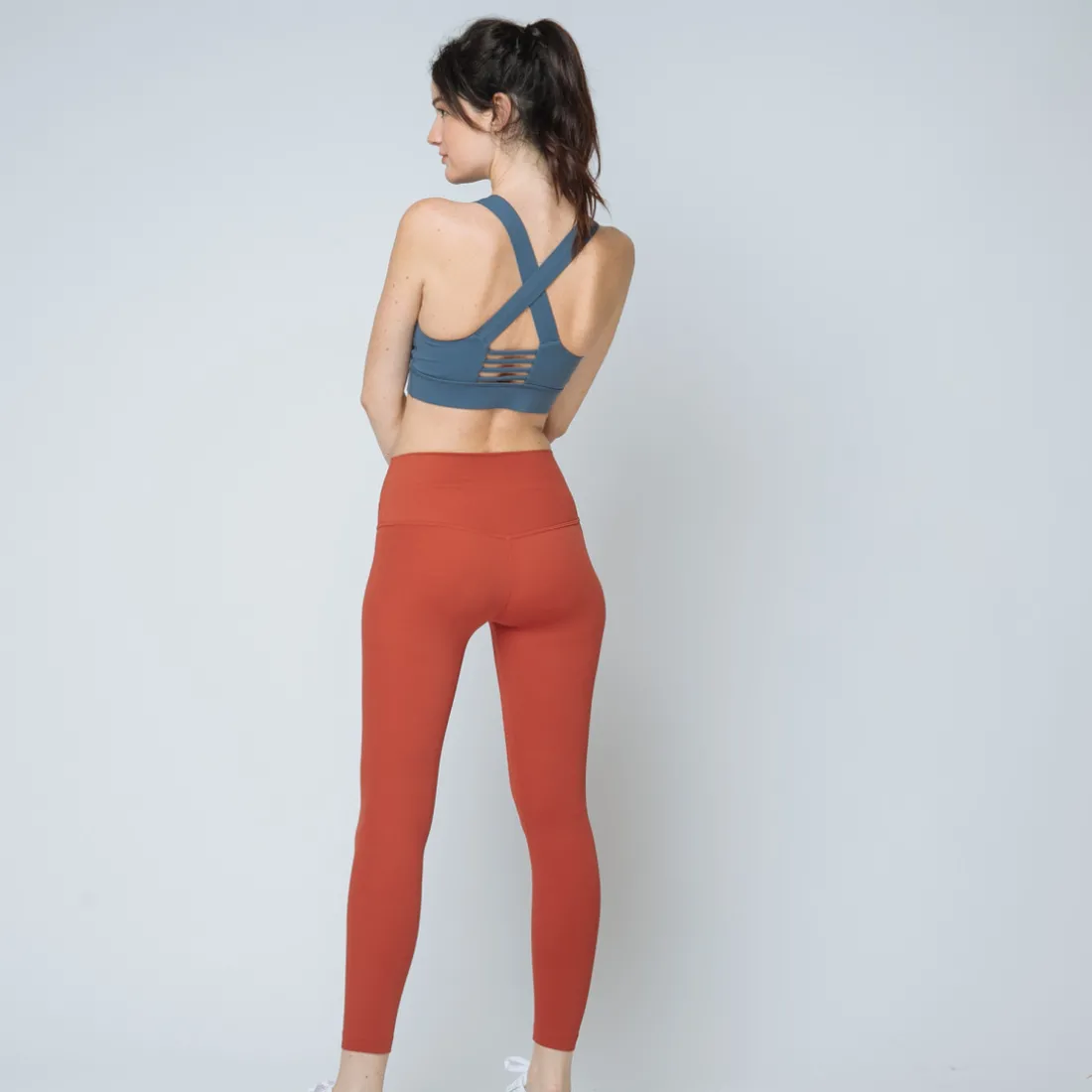 Brassière dos croisé Femme bleu en nylon