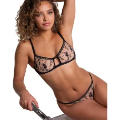 Brassière en tulle - Noir/Or