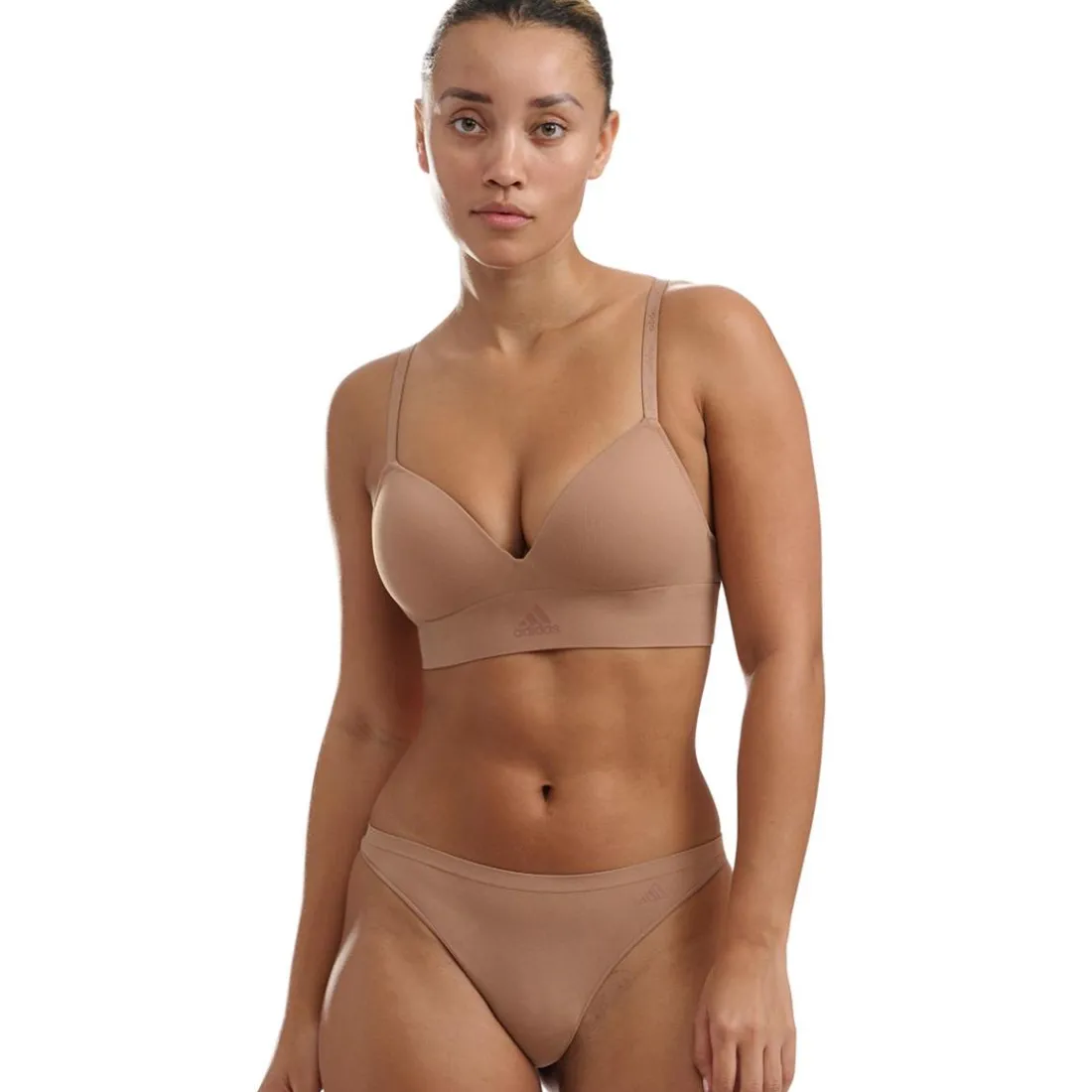 Brassière femme échancré Active Seamless Adidas Sport - beige