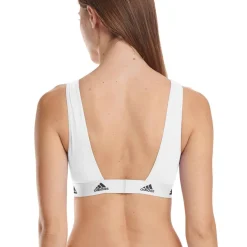 Brassière femme Coton Logo Adidas blanc