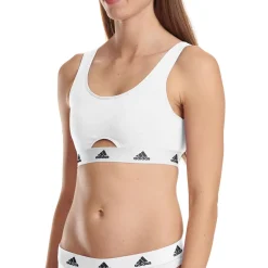Brassière femme Coton Logo Adidas blanc