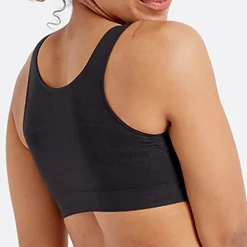 Brassière noire sans armatures à bretelles larges