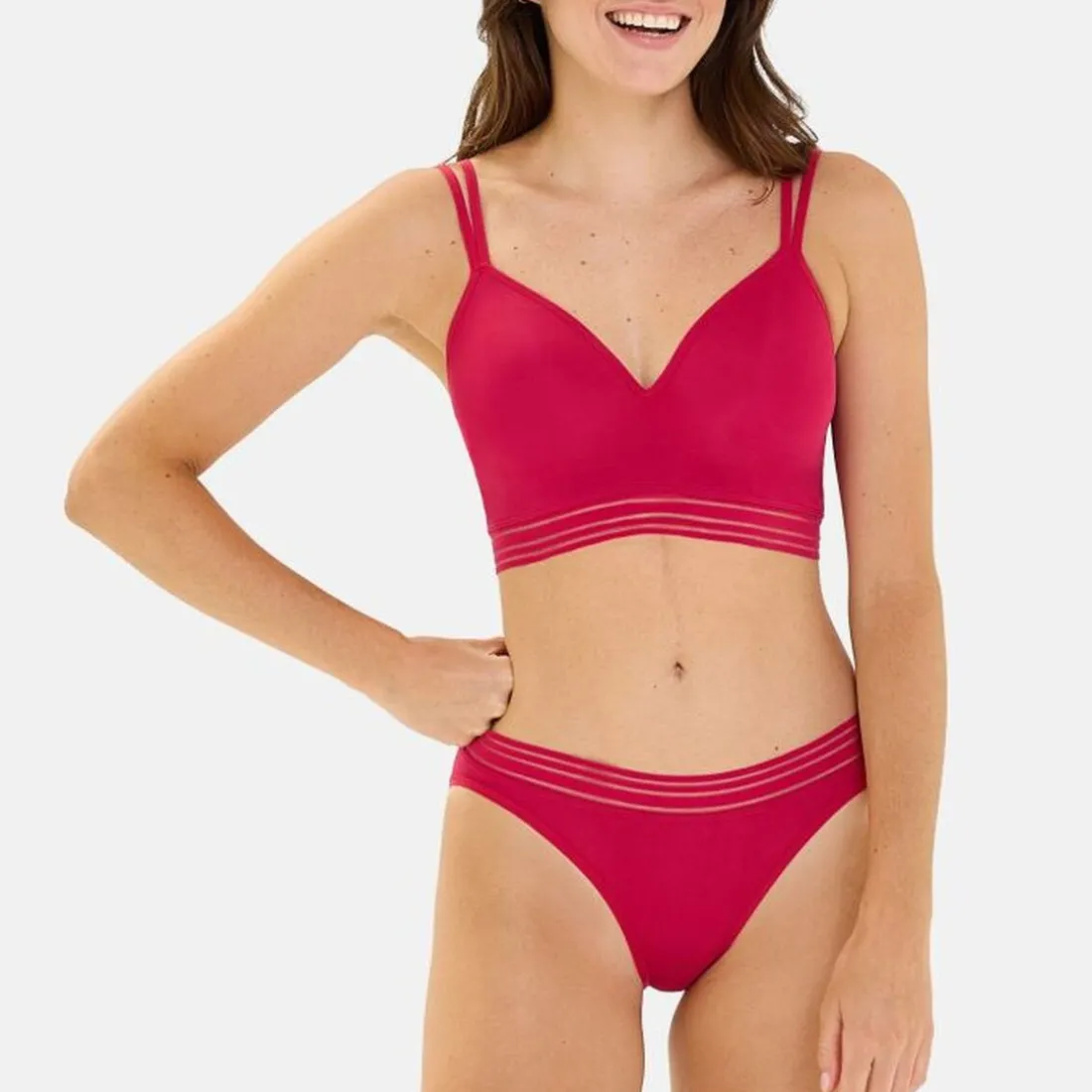 Brassière sans armatures - Rouge