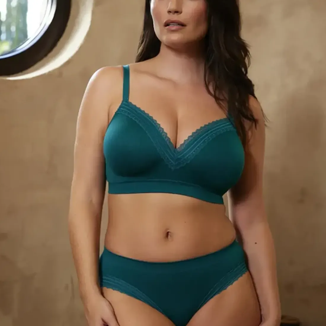 Brassière sans armatures Agathe Vert Emeraude