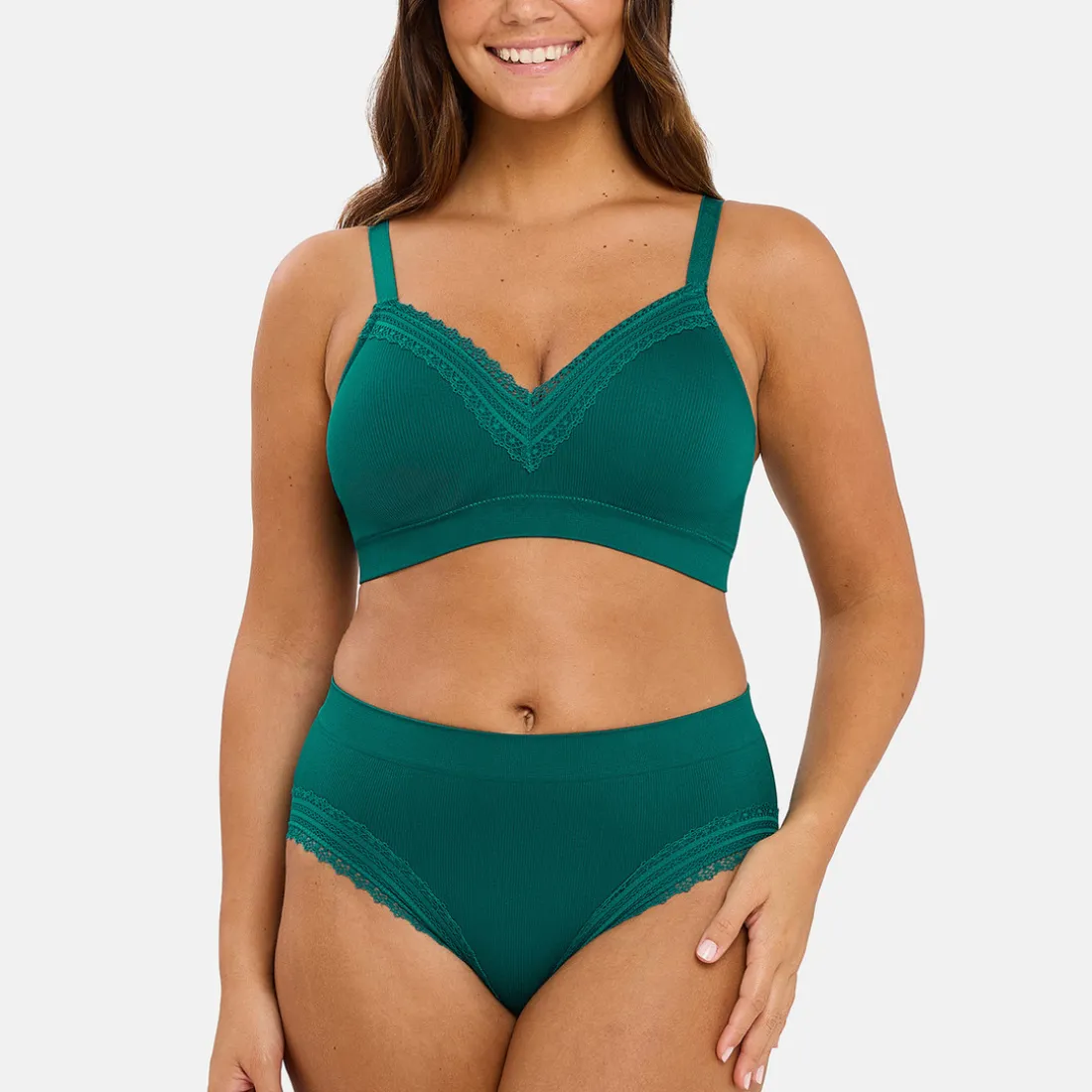 Brassière sans armatures Agathe Vert Emeraude