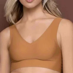 Brassière sans armatures invisible à col V - Marron Bye Bra