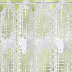 Brise-bise macramé papillons PEONY blanc