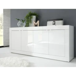Buffet 4 portes BASIC laqué blanc brillant