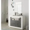Buffet 2 portes battantes URBINO blanc laqué et oxyde