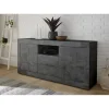 Buffet 2 portes battantes et 2 tiroirs URBINO oxyde