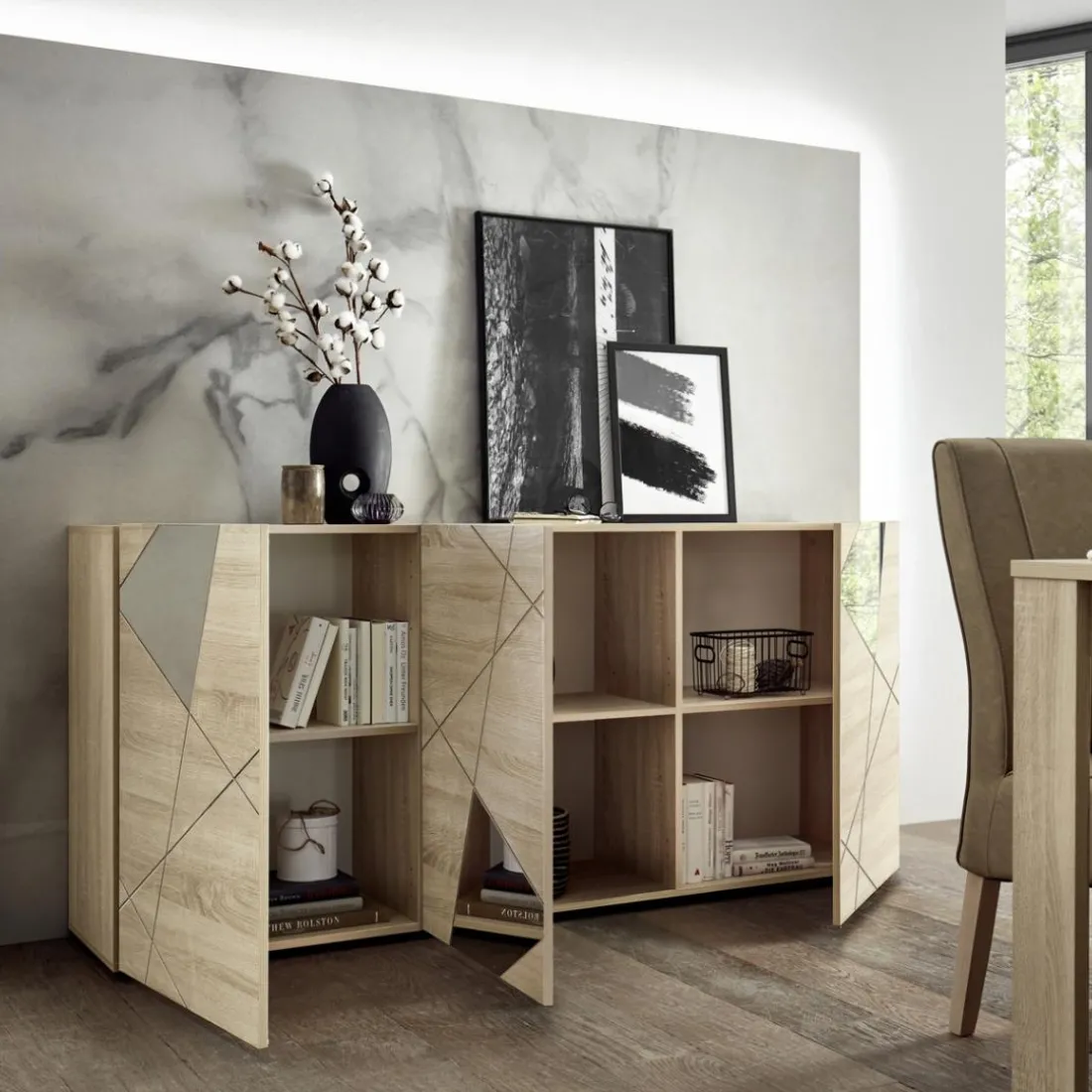 Buffet 3 portes beige