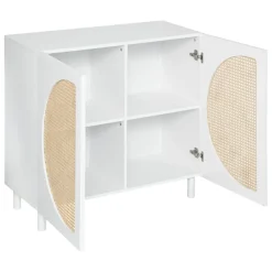 Buffet 2 portes blanc avec Cannage
