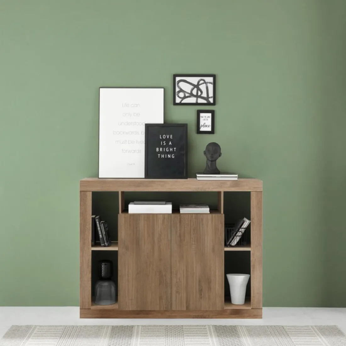 Buffet 2 portes chene marron foncé
