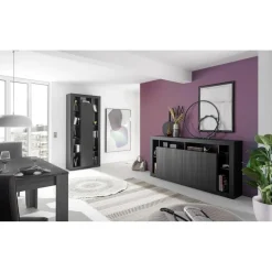 Buffet 4 portes chene noir